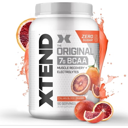 XTEND Original BCAA Powder, Sugar Free Post Workout Muscle Recovery Drink with Amino Acids and 7g BCAAs, Italian Blood Orange Flavor, 90 Servings