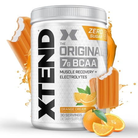 XTEND Original BCAA Powder, Sugar Free Post Workout Muscle Recovery Drink with Amino Acids and 7g BCAAs, Orange Cream Flavor, 30 Servings