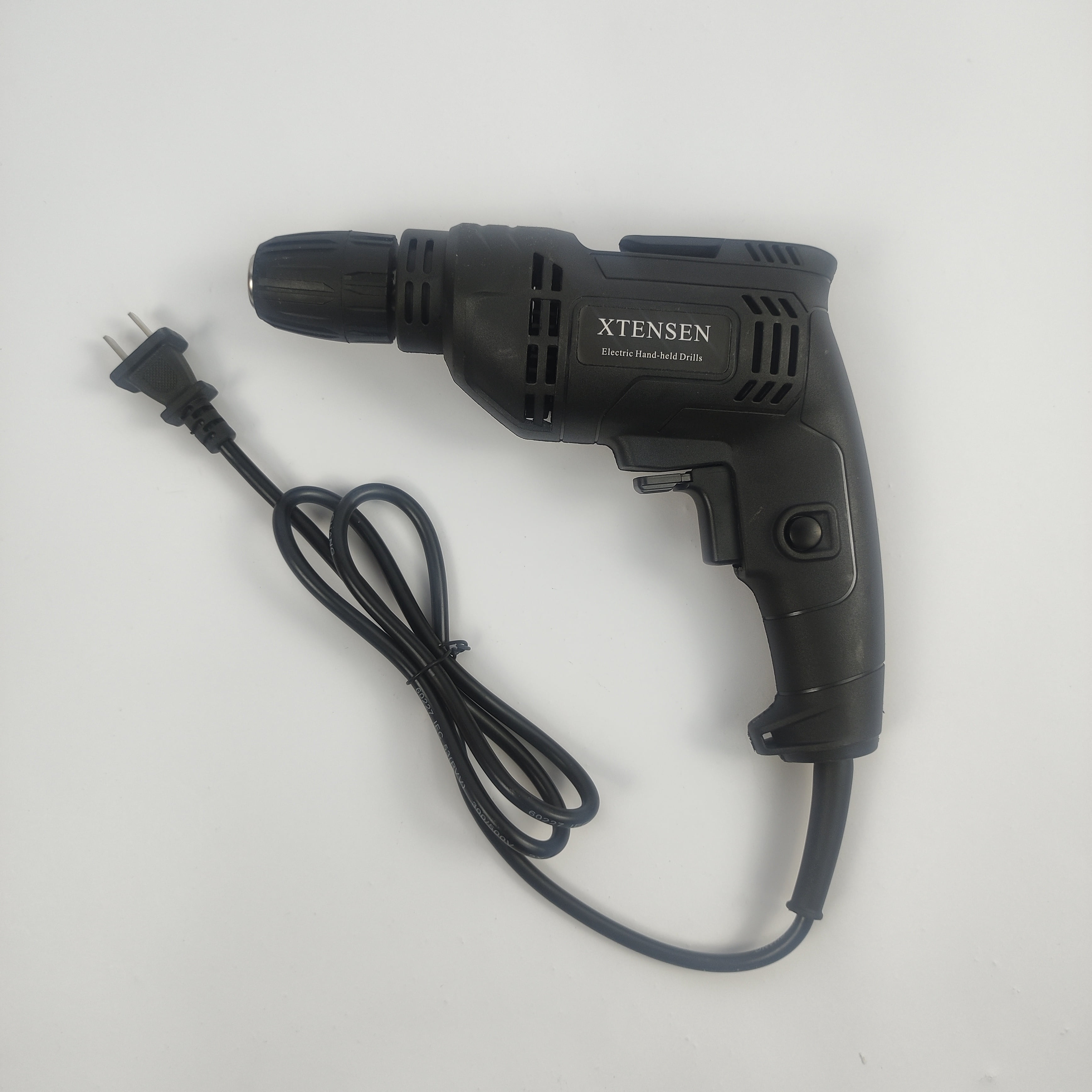 XTENSEN 5.2A Electric Hand-held Drill, 3/8" Keyless Chuck Power Drill with Variable Speed, 120V Handheld Drill for Home DIY & Drilling Projects