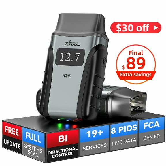 2026 XTOOL Anyscan A30D Wireless OBD2 Scanner Bluetooth Automotive Diagnostic Tool Bidirectional Scan Tool Engine Code Reader 19 Resets Free Update