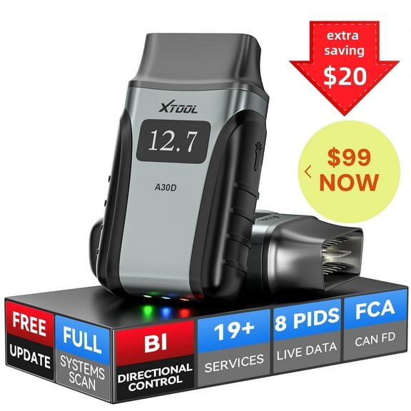 2026 XTOOL Anyscan A30D Wireless OBD2 Scanner Bluetooth Automotive Diagnostic Tool Bidirectional Scan Tool Engine Code Reader 19 Resets Free Update