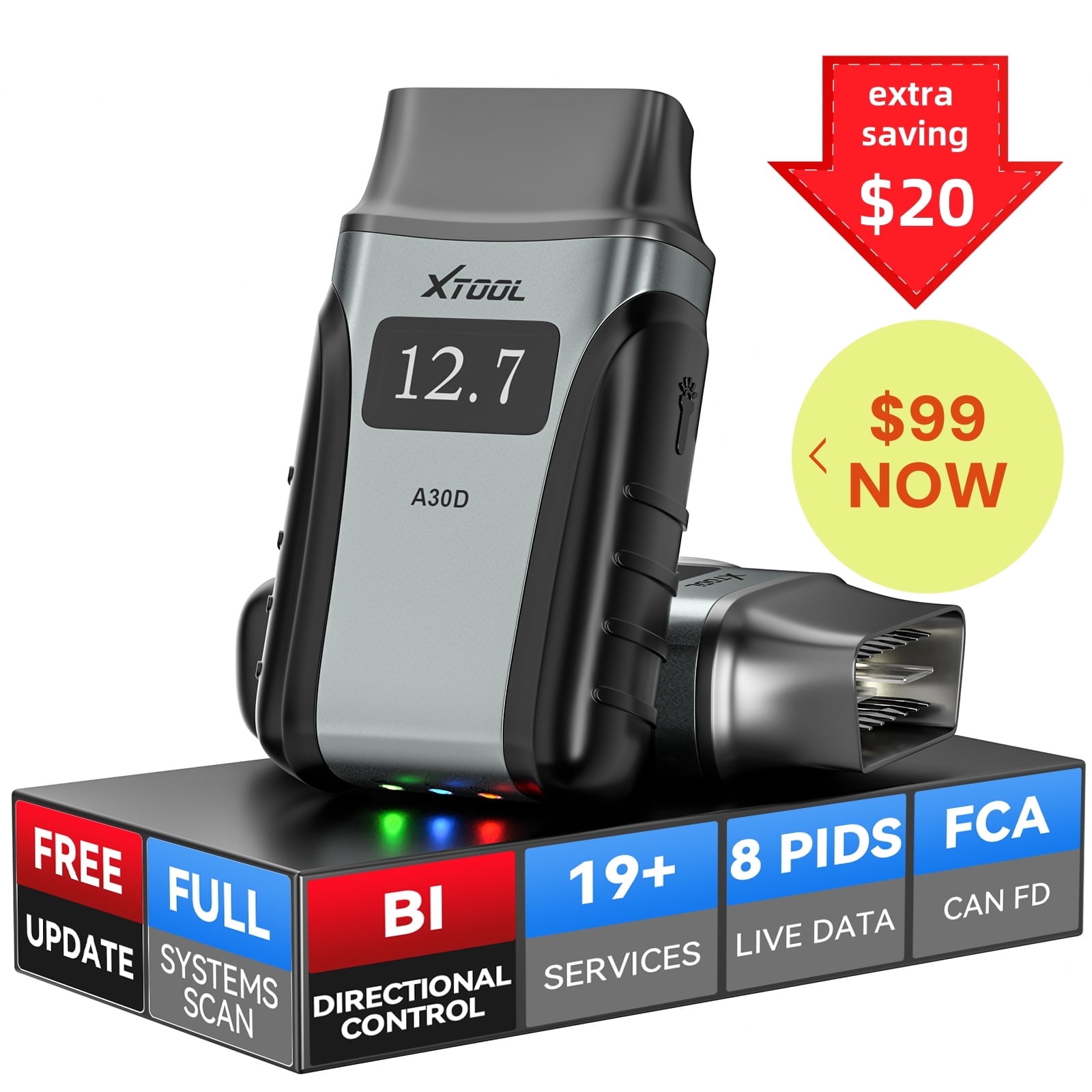 XTOOL Anyscan A30D Wireless OBD2 Scanner Bluetooth Automotive ...