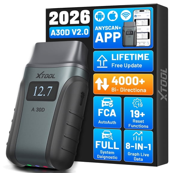 XTOOL A30D V2.0 Wireless OBD2 Scanner Bluetooth Bidirectional Scan Tool Engine Code Reader 19 Resets Free Update