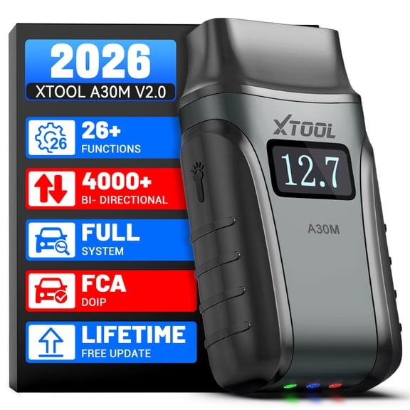 XTOOL A30M v2.0 Wireless OBD2 Scanner Bluetooth Bidirectional Scan Tool Engine Code Reader 26 Resets Crank Sensor Relearn Free Updates