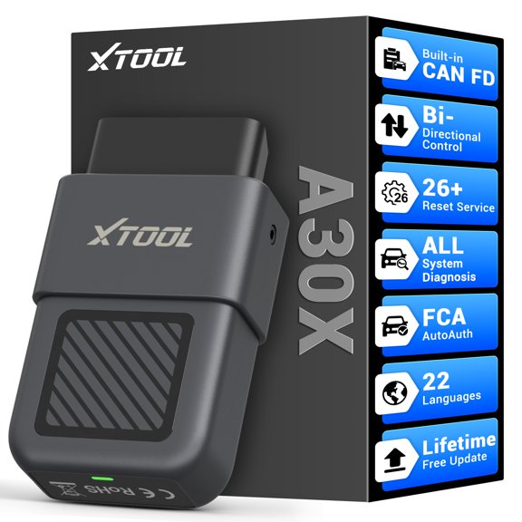 XTOOL A30X Auto Bluetooth OBD2 Scanner Diagnostic Tool 26+ Reset Functions OBDII Code Reader, FCA AutoAuth, Lifetime Free Update