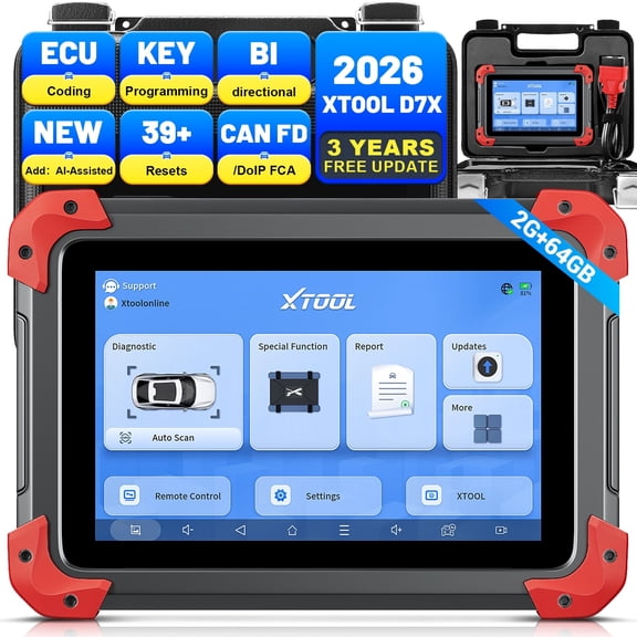 XTOOL D7X Bidirectional Scan Tool, OBD2 Scanner Diagnositic Tool, Full System Car Scanner , FCA Autoauth, 39+ Resets, ECU Cod-ing, 3 Years Updates