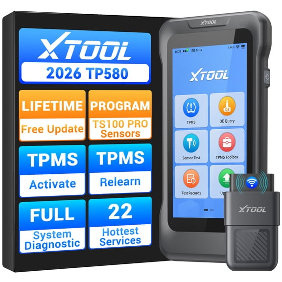 XTOOL TP580 TPMS Pr0gramming Tool All System OBD2 Scanner Diagnostic Tool, Activate Relearn 99% TPMS Sensors, Program XTOOL Sensor 315/433MHz, 22+ Resets, Free Updates
