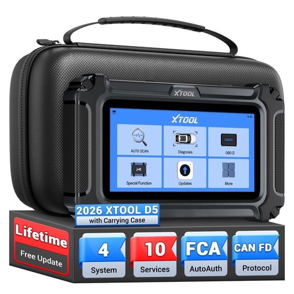 XTOOL D5 OBD2 Scanner with Carring Case Check Engine Light Code Reader for Car 4-System Automotive Diagnostic Tool, 10 Resets, Free Updates