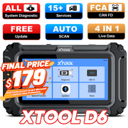 XTOOL D6 OBD2 Scanner Diagnostic Tool Full System Car Code Reader with Lifetime Free Updates 15 Resets Crank Sensor Relearn, Upgrade Ver. of XTOOL D5/D5S