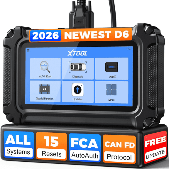 XTOOL D6 OBD2 Scanner Diagnostic Tool  2026 Full System Car Code Reader with Lifetime Free Updates 15 Resets Crank Sensor Relearn, Upgrade Ver. of XTOOL D5/D5S