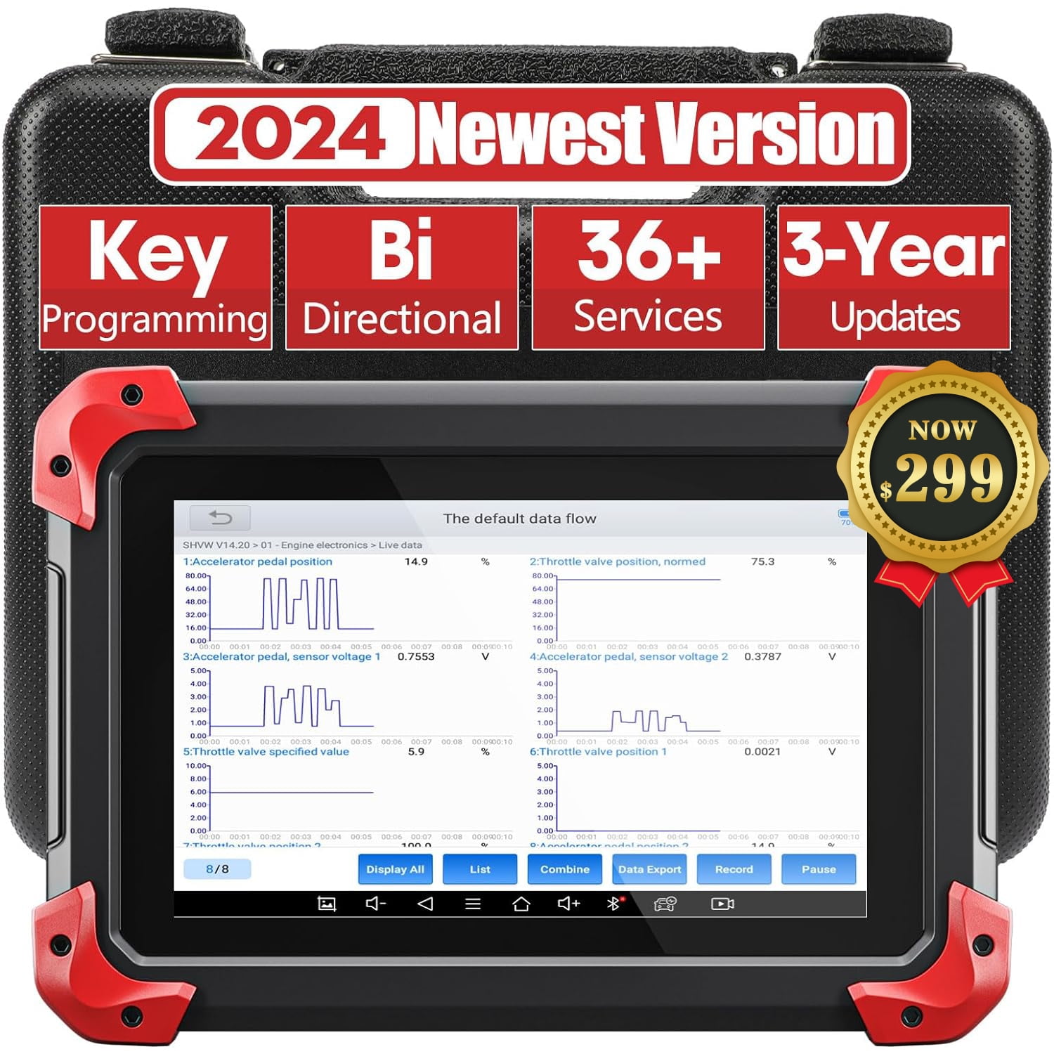 XTOOL D7 Automotive Scan Tool, Full System Bi-Directional Diagnostic Car Scanner, 36+ Services