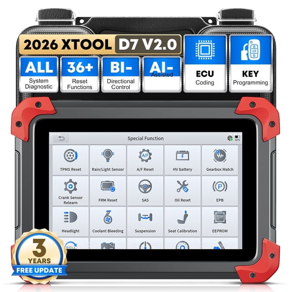 XTOOL D7 V2.0 Bi-Directional Scan Tool, Ai-Assisted OBD2 Scanner Car Code Reader with ECU Cod-ing, Full System Scan, 36+ Services