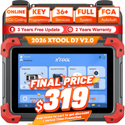 XTOOL D7 V2.0 Bi-Directional Scan Tool, Ai-Assisted OBD2 Scanner Car Code Reader with ECU Cod-ing, Full System Scan, 36+ Services
