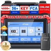 XTOOL D7 BT V2.0 Bi-Directional Scan Tool, Full System OBD2 Scanner Bluetooth with ECU Cod-ing, FCA, 36+ Services, 3-Year Free Update