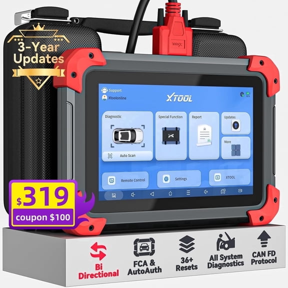 2026 XTOOL D7 Bidirectional Scan Tool Ai-Assisted OBD2 Scanner Diagnostic Tool with 36+ Resets, Full System Car Scanner, Crank Sensor Relearn