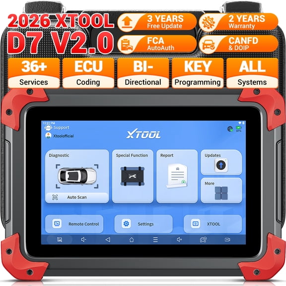 2026 XTOOL D7 Bidirectional Scan Tool Ai-Assisted OBD2 Scanner Diagnostic Tool with 36+ Resets, Full System Car Scanner, Crank Sensor Relearn, 3-Year Free Updates