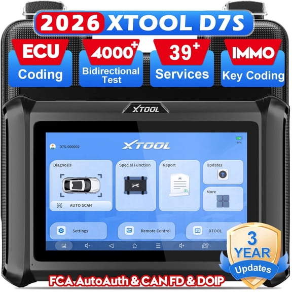 2026 XTOOL D7S Bidirectional Scan Tool OBD2 Scanner Diagnostic Tool with ECU Cod-ing, All System Car Scanner, 39+ Resets, Crankshaft Relearn