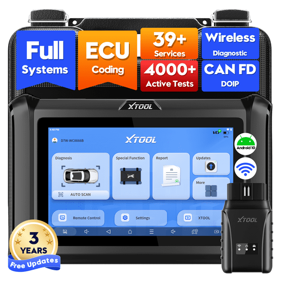 XTOOL D7W Wireless OBD2 Scanner Bidirectional Scan Tool, ECU Cod-ing, PMI, AI-Assisted, 39+ Resets, Full System Scan, 3-Year Free Updates