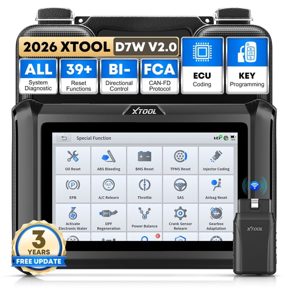 XTOOL D7W Bidirectional Scan Tool Bluetooth OBD2 Scanner Diagnostic Tool Key Fob Programmer, ECU Cod-ing, PMI, AI-Assisted, 39+ Resets, Full System Scan, 3-Year Free Updates