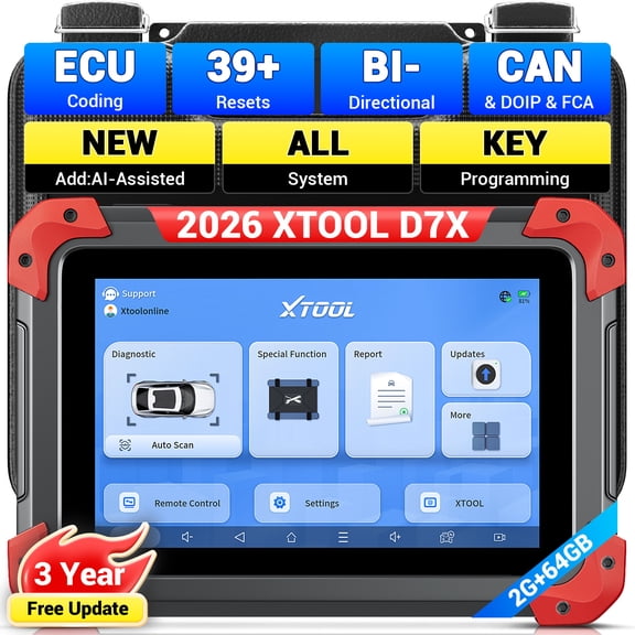 XTOOL D7X OBD2 Scanner Bidirectional Scan Tool, Ai-Assisted Car Scanner with 39+ Resets, Full System Diagnostic Tool, ECU Cod-ing, 3-Year Free Updates