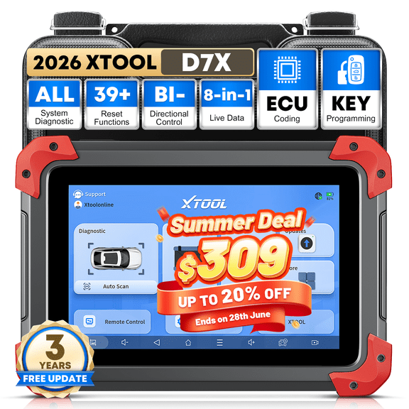 XTOOL D7X OBD2 Scanner Bidirectional Scan Tool, Ai-Assisted Car Scanner with 39+ Resets, Full System Diagnostic Tool, ECU Cod-ing, 3-Year Free Updates
