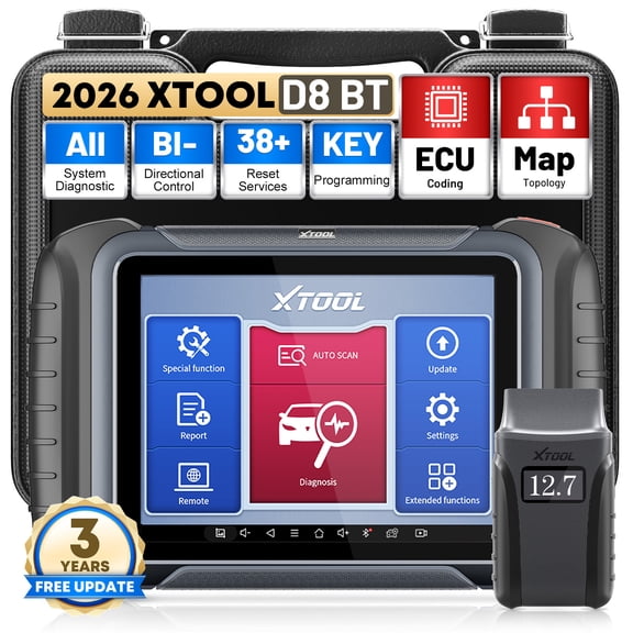 XTOOL D8BT Automotive Diagnostic Scanner, OBD2 Scanner Bluetooth Full System Bi Directional Scan Tool, 38+ Services