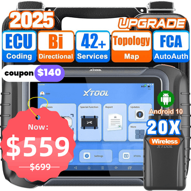 XTOOL D8W Wireless OBD2 Scanner Bidirectional Scan Tool  with ECU Cod-ing 42+ Resets Full Diagnostic Scanner for Car 3-Year Updates
