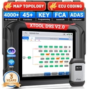 XTOOL D9S Professional All System Diagnostic Tool Bidirectional OBD2 Scanner Bluetooth, Topology Mapping, Key Fob Pr0grammer, AI-Assisted, ECU Cod-ing, PMI, 45+ Resets, FCA, 3-Year Update