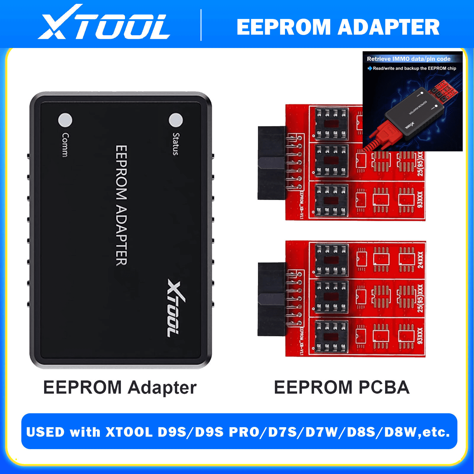 XTOOL EEPROM Adapter IMM0 Tool Key Fob Programer Use with D7S