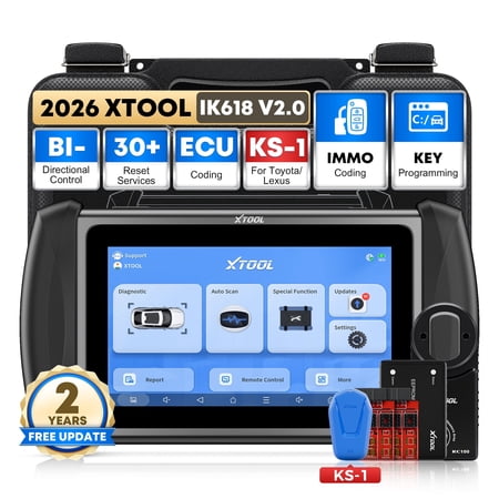 XTOOL IK618 + KS-1 Automotive Key Fob Programmer 2026 AI-Assisted Full System OBD2 Scanner Bi-Directional Scan Tool, 31 Services