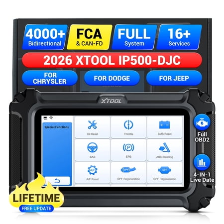 XTOOL IP500 OBD2 Scanner, Full Systems Bi-Directional Scan Tool for Jeep/Dodge/Chrysler, FCA AutoAuth, OBD2 Scanner Diagnostic Tool with All Reset, Lifetime Update