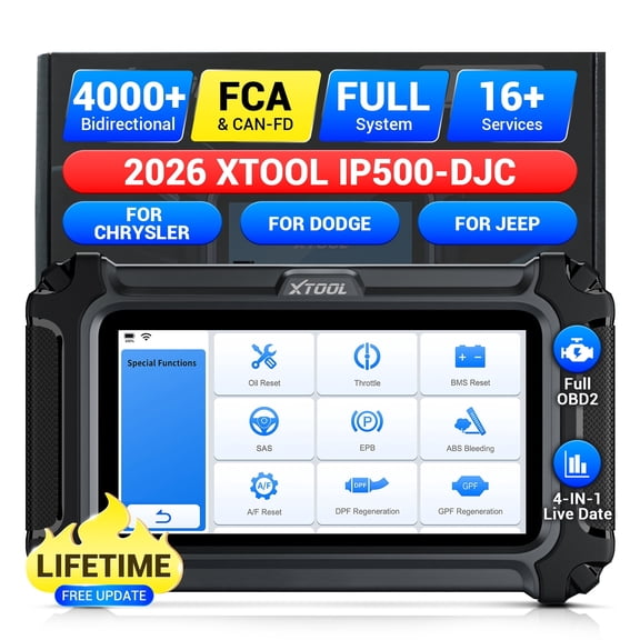 XTOOL IP500 OBD2 Scanner, Full Systems Bi-Directional Scan Tool for Jeep/Dodge/Chrysler, FCA AutoAuth, OBD2 Scanner Diagnostic Tool with All Reset, Lifetime Update