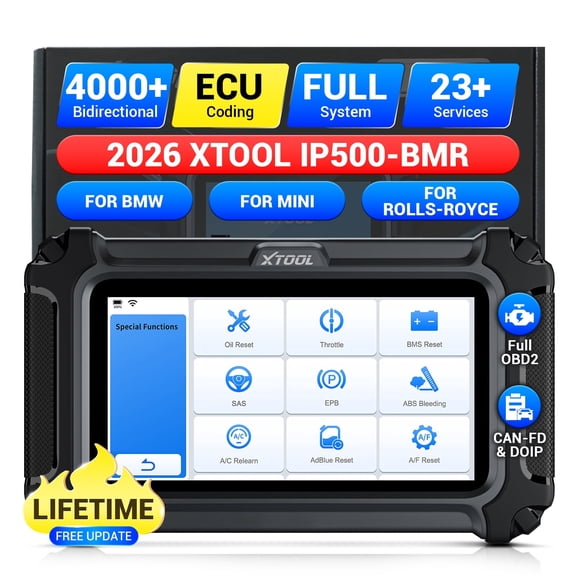 XTOOL IP500 OBD2 Scanner, Full Systems Bidirectional Scan Tool with ECU Cod-ing, Battery Registration Tool for BMW/MiNi/RR, All Services, Lifetime Free Update