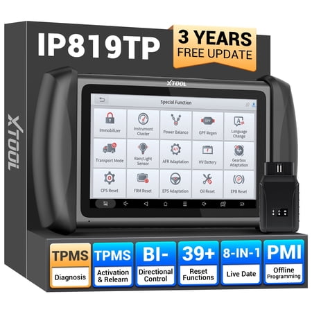 XTOOL IP819TP OBD2 Scanner Bluetooth TPMS Diagnostic Tool Full System Bidirectional Scan Tool, Activate/Relearn All Sensors, 39+ Services