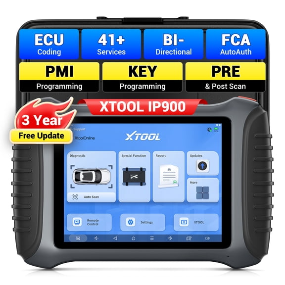 XTOOL IP900 Bidirectional Scan Tool AI-Assisted OBD2 Scanner Diagnostic Tool with ECU Cod-ing 41+ Services, FCA, 3-year Free Update