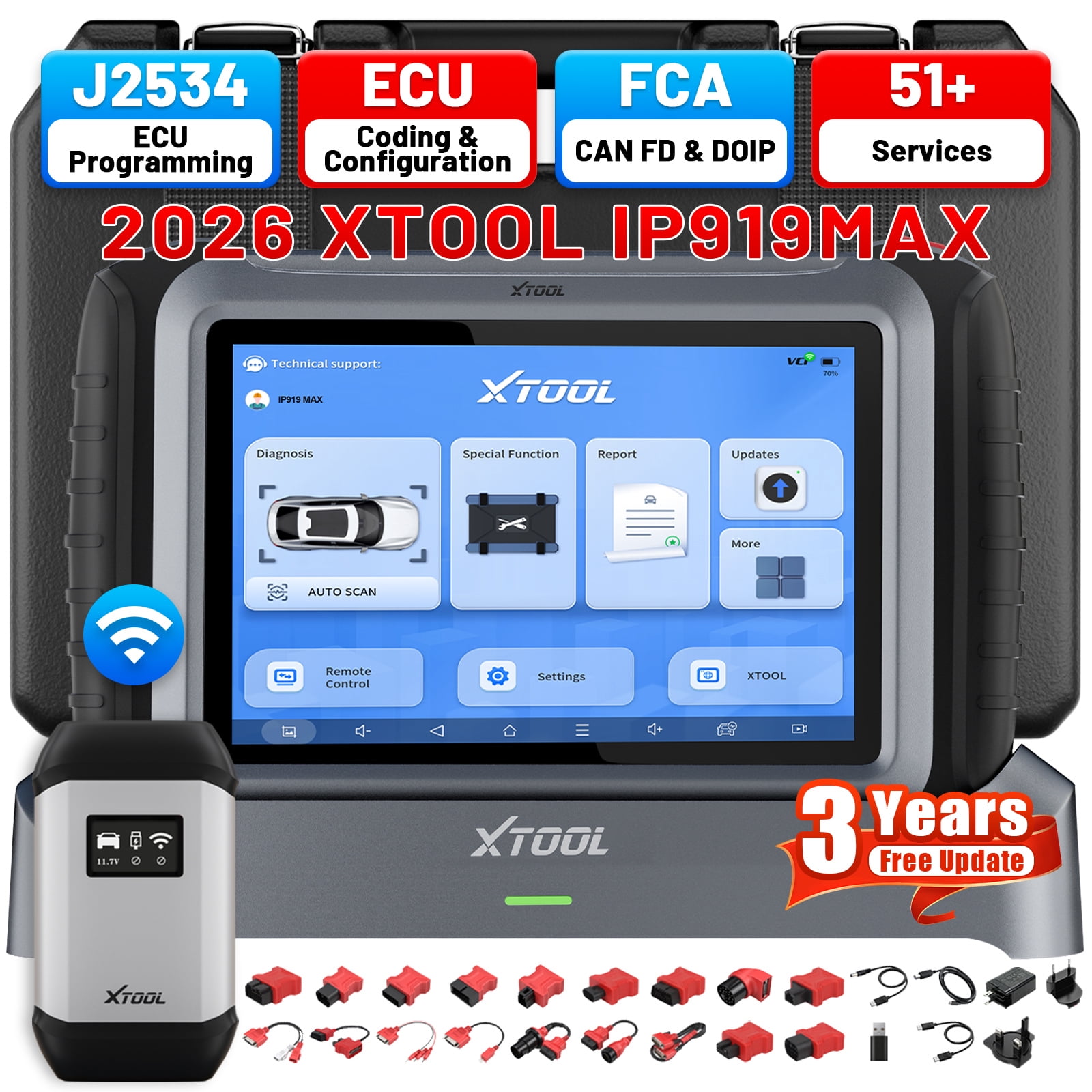 XTOOL IP919 MAX OBD2 Scanner Diagnostic Tool with J2534 ECU Pr0gramming ...