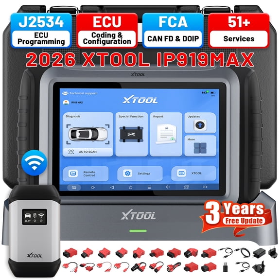 XTOOL IP919 MAX OBD2 Scanner Diagnostic Tool with J2534 ECU Pr0gramming, Topology Mapping, 51+ Resets, ECU Cod-ing, Full System Bidirectional Scan Tool, 3-Year Free Update
