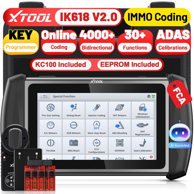 XTOOL IK618 Automotive Key Fob Programming Tool, Bi-Directional Car ...