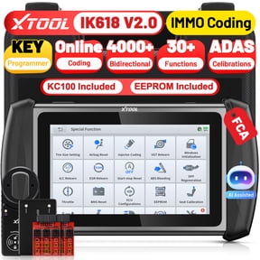 XTOOL IK618 V2.0 Automotive Key Fob Programmer with KC100, AI-Assisted Full System OBD2 Scanner Bi-Directional Scan Tool, 31 Services, 2-Year Free Update
