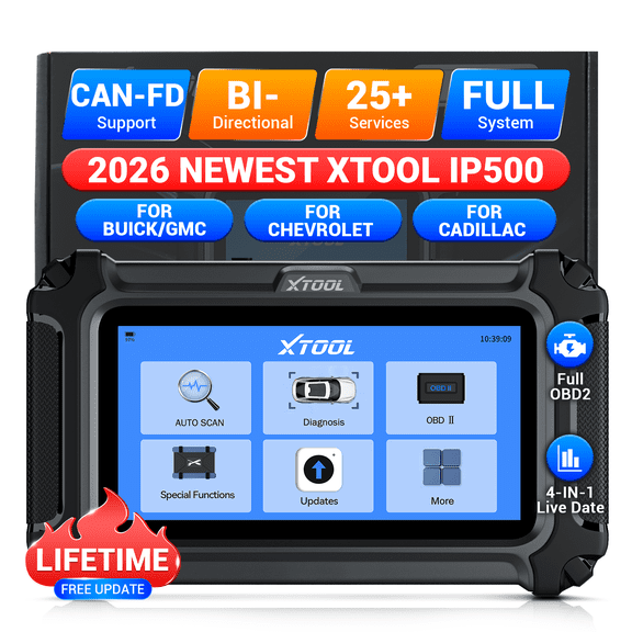 XTOOL IP500-BCC for GM OBD2 Scanner Bi-Directional Scan Tool Diagnostic Tool for Buick/Chevrolet/Cadillac/GMC with All Resets Lifetime Free Updates