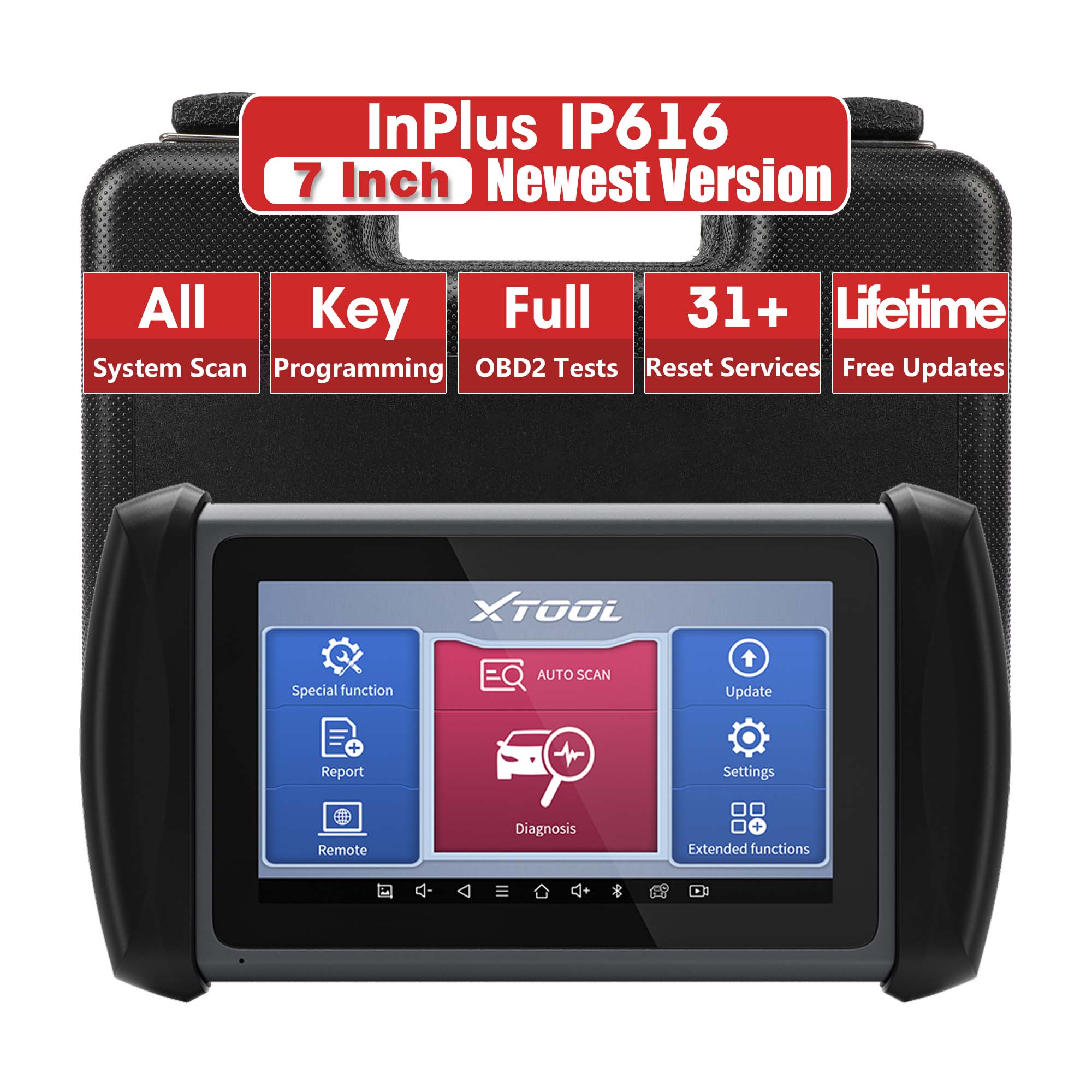 XTOOL InPlus IP616 Diagnostic Scan Tool, Full System Auto Car Scanner, 31  Services, Lifetime Free Update, Budget Version of XTOOL D7