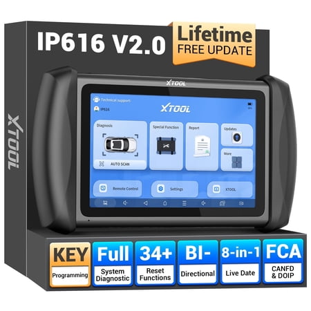 2026 XTOOL IP616 V2.0 Bidirectional Scan Tool with Lifetime Free Updates, AI-Assisted Full System OBD2 Scanner Diagnostic Tool with 34+ Resets, FCA AutoAuth