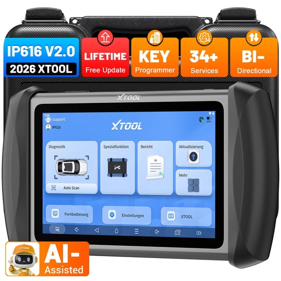 XTOOL IP616 V2.0 Bidirectional Scan Tool Key Fob Pr0grammer Lifetime Free Updates, AI-Assisted Full System OBD2 Scanner Diagnostic Tool with 34+ Resets, FCA AutoAuth