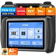 XTOOL IP616 V2.0 Bidirectional Scan Tool Key Fob Pr0grammer Lifetime Free Updates, AI-Assisted Full System OBD2 Scanner Diagnostic Tool with 34+ Resets, FCA AutoAuth