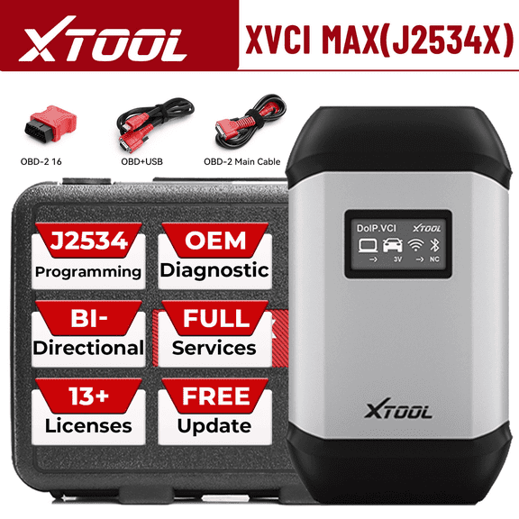 XTOOL J2534X XVCI MAX OBD2 Scanner Full System Diagnostic Tool with ECU Cod-ing, J2534 Pr0gramming Tool