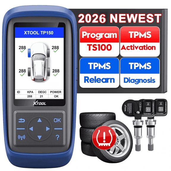 XTOOL TP150 + 2PCS TS100 Sensors TPMS Pr0gramming Tool Universal TPMS Relearn Reset Activate Tool 315/433MHz Tire Sensor Programmer