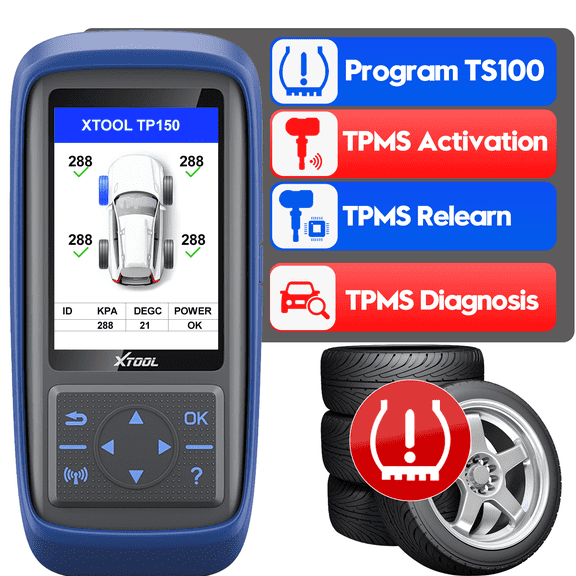XTOOL TP150 TPMS Pr0gramming Tool Universal TPMS Relearn Reset Activate Tool 315/433MHz Tire Sensor Programmer for XTOOL TS100 Only