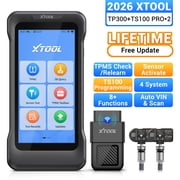 XTOOL TP300 TPMS Relearn Tool Tire Pressure Sensor Pr0gramming Tool + 2PC TS100 Sensors, 4 System OBD2 Scanner Diagnostic Tool, 8 Resets, Free Update