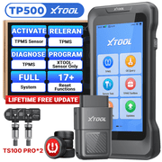 XTOOL TP500 + 2PC TS100 Sensors TPMS Relearn Tool Tire Pressure Sensor Pr0gramming Tool, OBD2 Scanner Diagnostic Tool, 17 Resets, Free Update