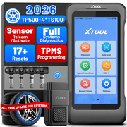 XTOOL TP500 + 4PC TS100 Sensors TPMS Relearn Tool Tire Pressure Sensor Pr0gramming Tool, OBD2 Scanner Diagnostic Tool, 17 Resets, Free Update
